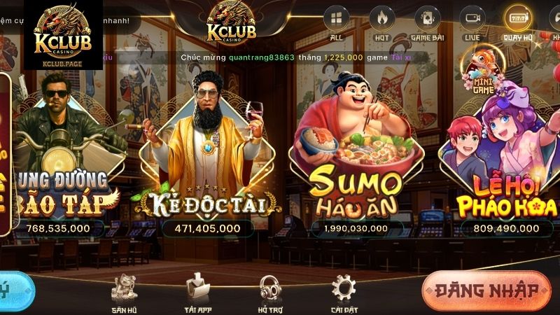 Những game slot nổ hũ KCLUB ăn khách nhất