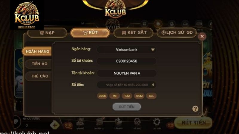 Hướng Dẫn Cách Rút Tiền KCLUB An Toàn, Không Lo Mất Phí Quy trình rút tiền KCLUB đơn giản